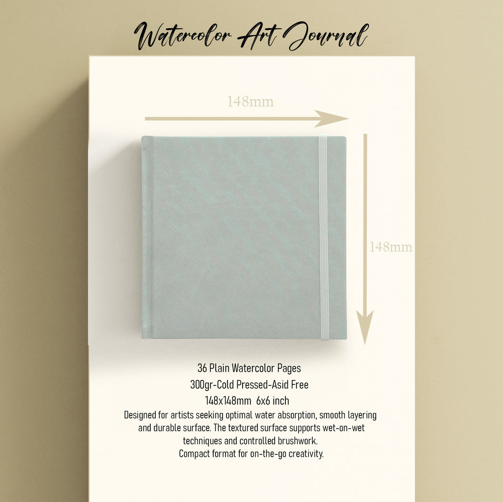 ONWIZE Watercolor Art Journal – 148x148 mm Mind | 300gsm Cold Pressed Square Sketchbook