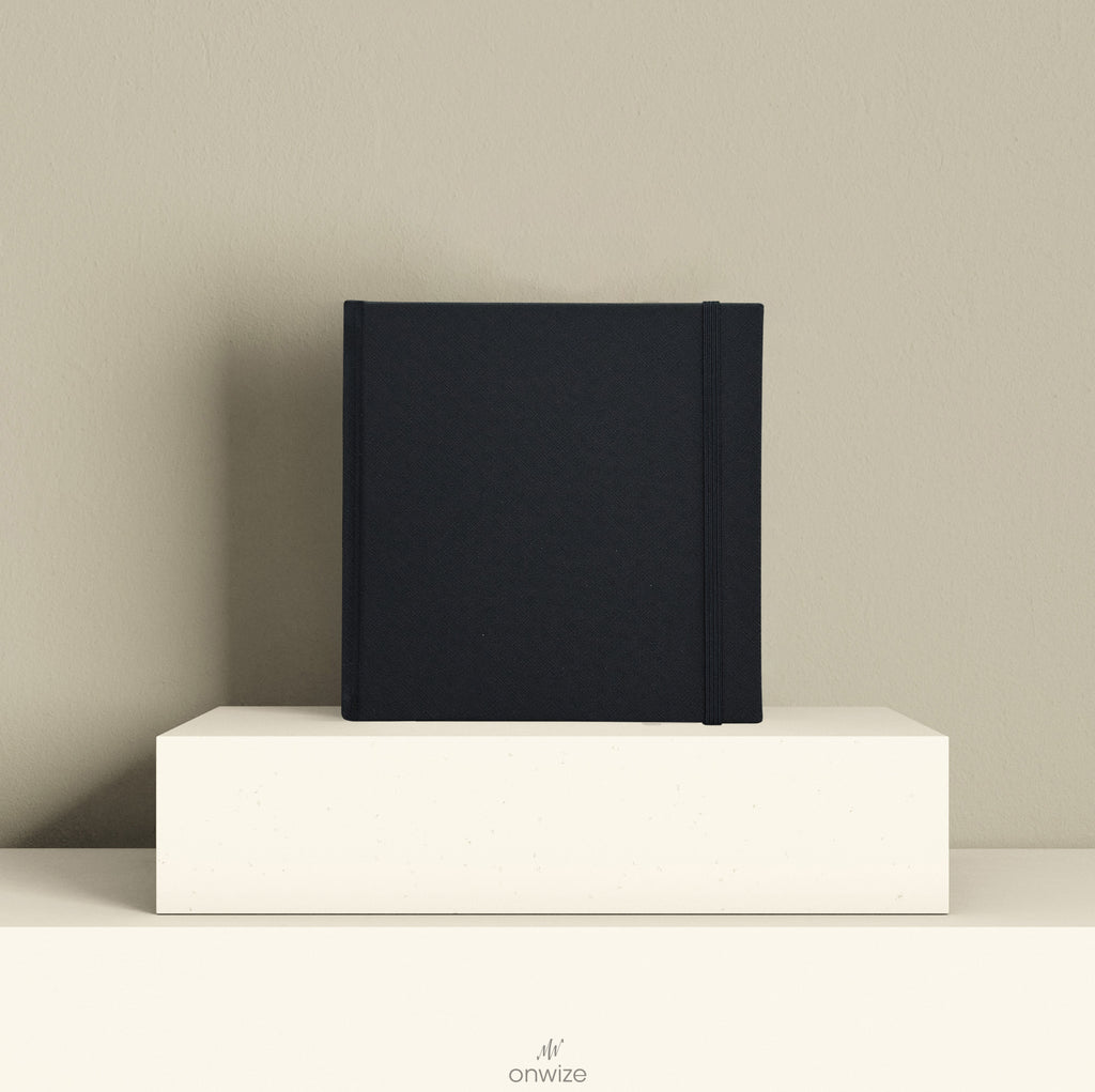 ONWIZE Watercolor Art Journal – 148x148 mm Black | 300gsm Cold Pressed Watercolor Notebook