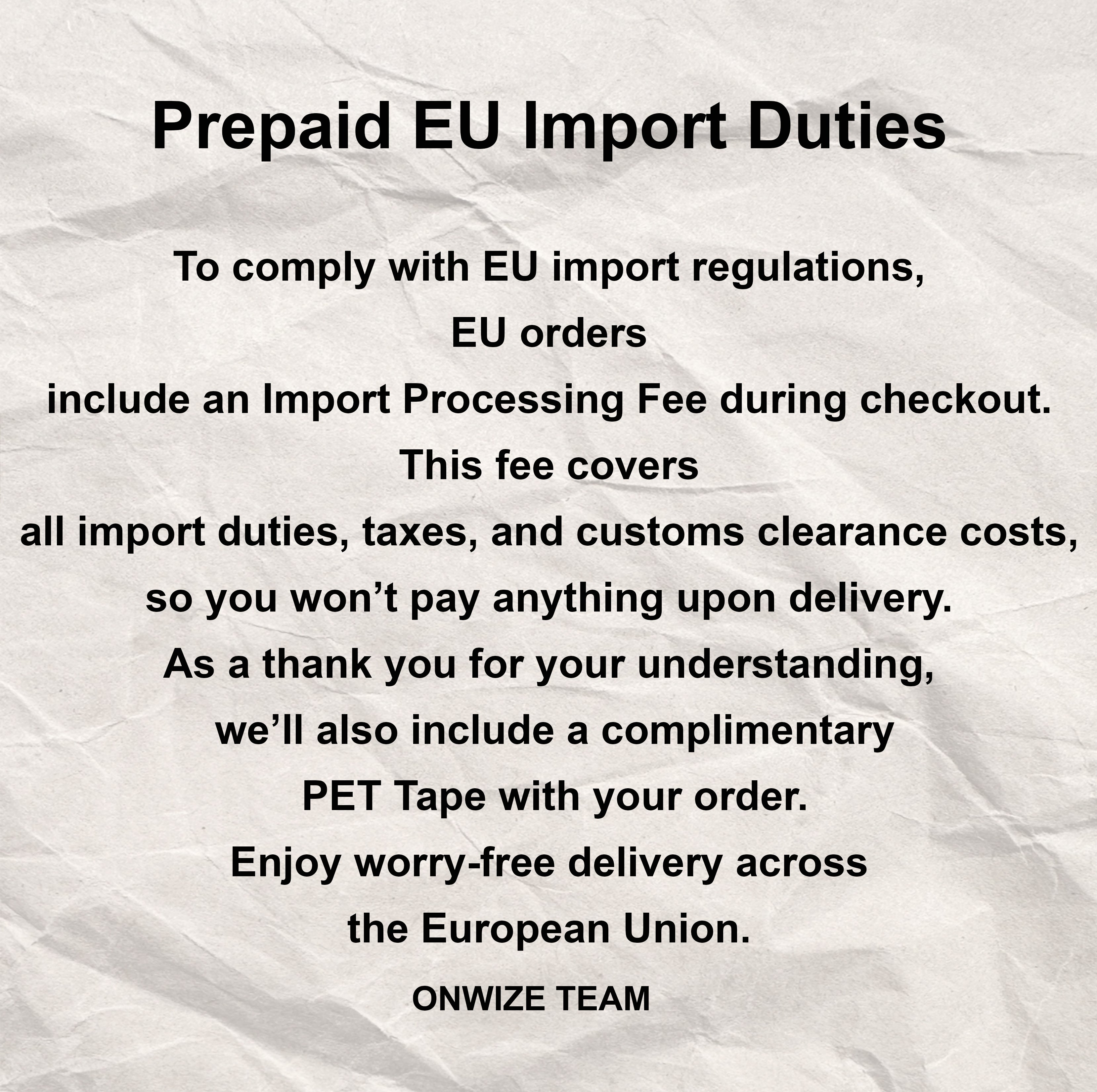 Prepaid EU Import Duties