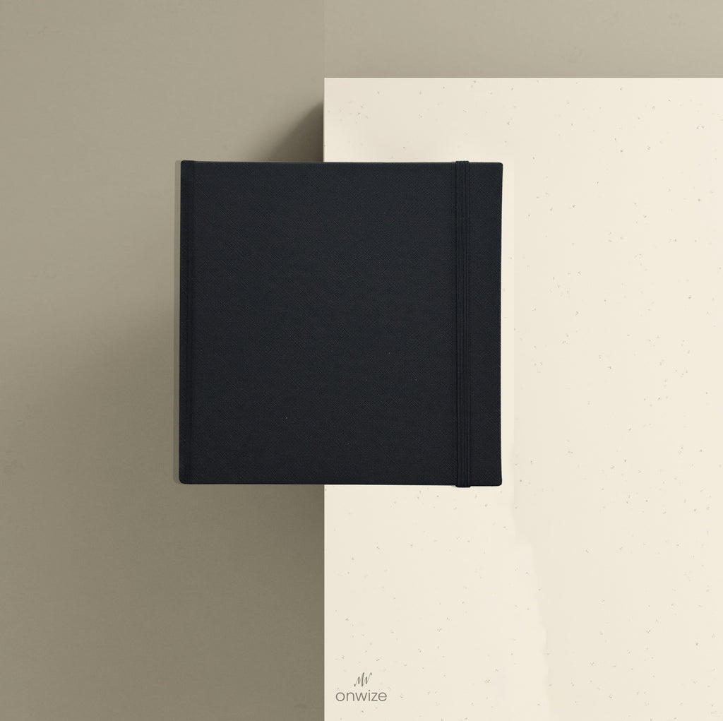 ONWIZE Watercolor Art Journal – 148x148 mm Black | 300gsm Cold Pressed Watercolor Notebook