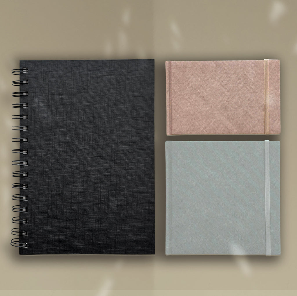 ONWIZE Watercolor Journal Set – Multicolor 3 Size Bundle | A5 + Square + Pocket | 300gsm Cold Press Artist Set