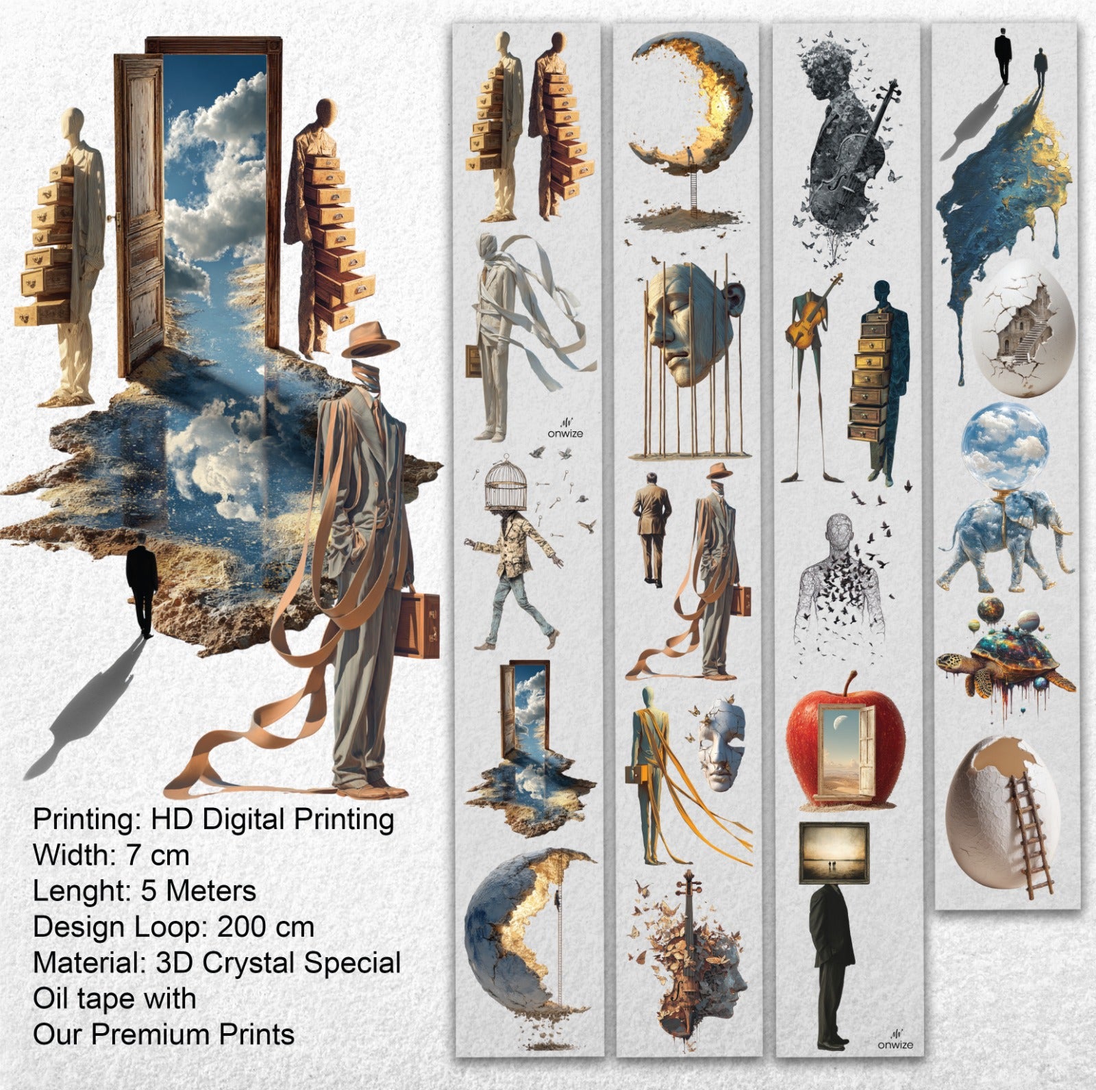 Between Worlds – Surreal PET Tape for Art Journaling & Collage