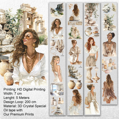 Coastal Muse | Boho Fashion & Mediterranean PET Tape | 7cm x 5m