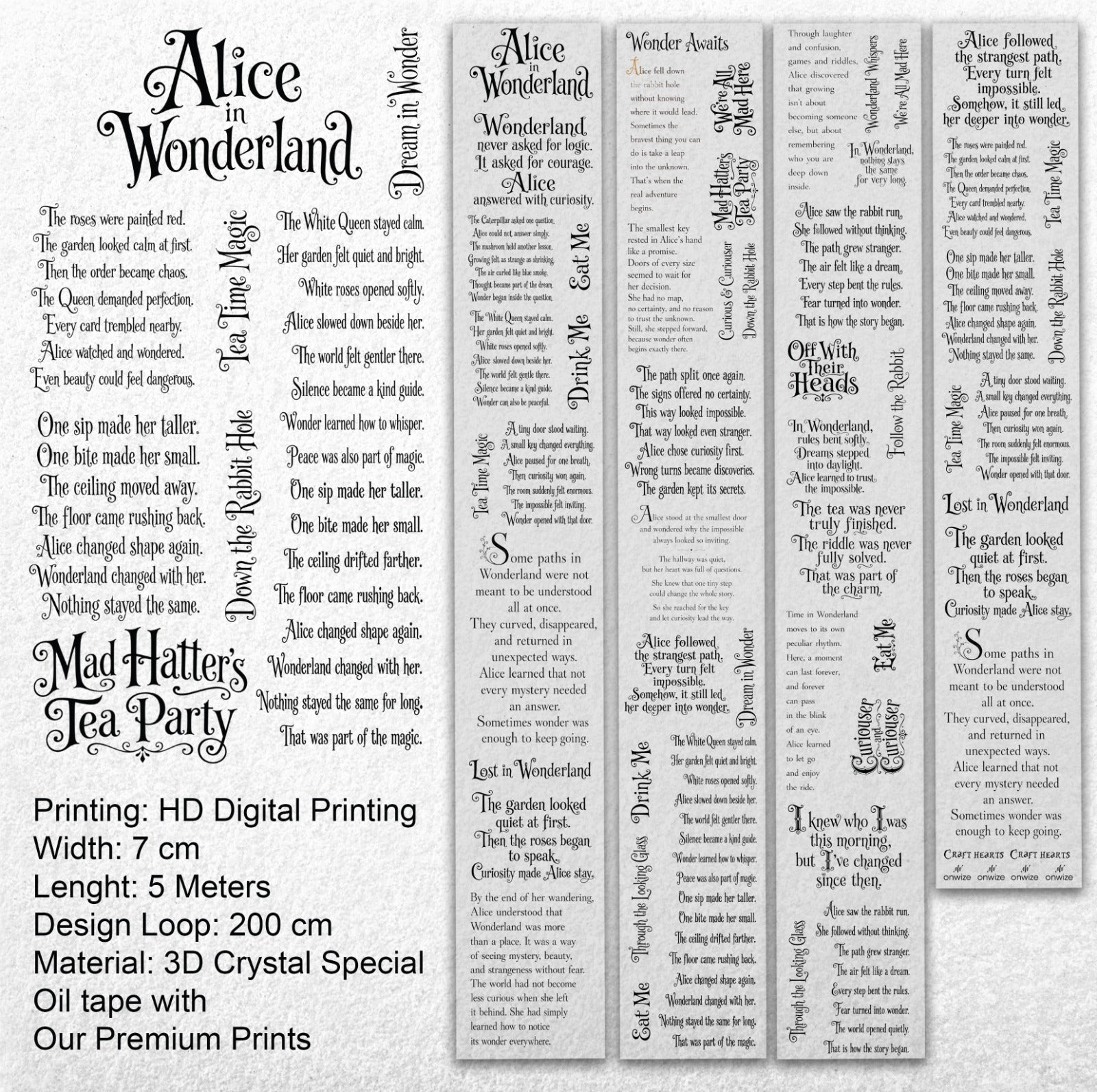 Curiouser Quotes – Wonderland Quotes PET Tape