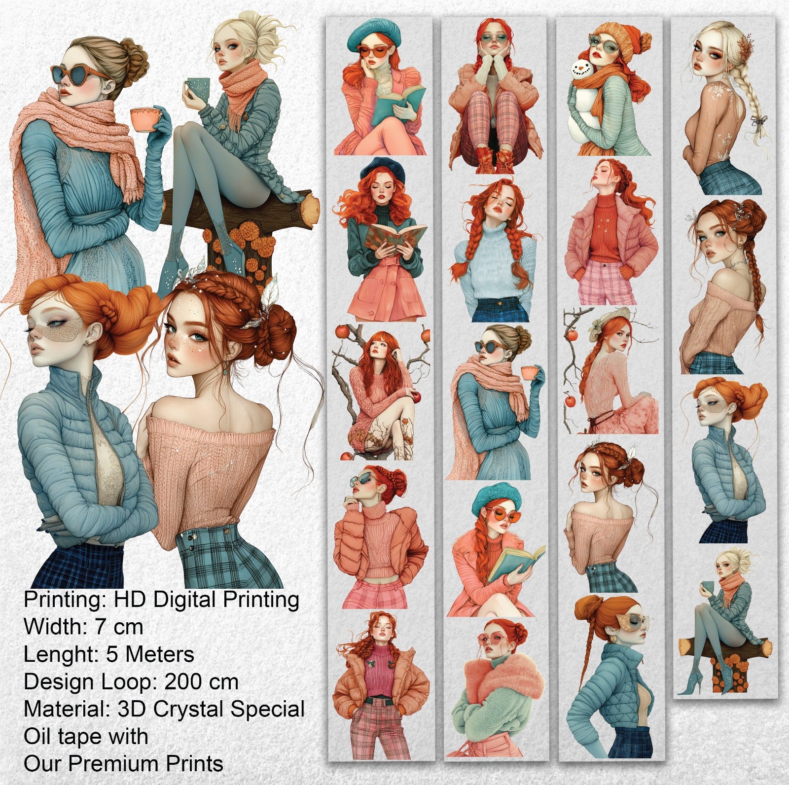 Cozy Knit Muse – Winter Fashion Girls PET Tape