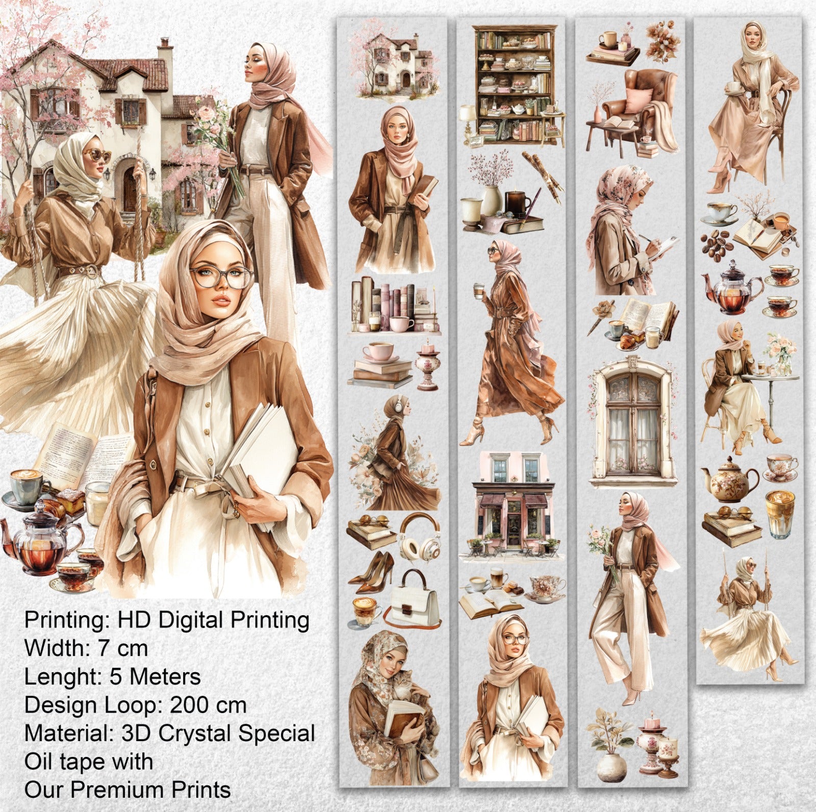 Modest Muse PET Tape | Hijab Girls, Café & Books