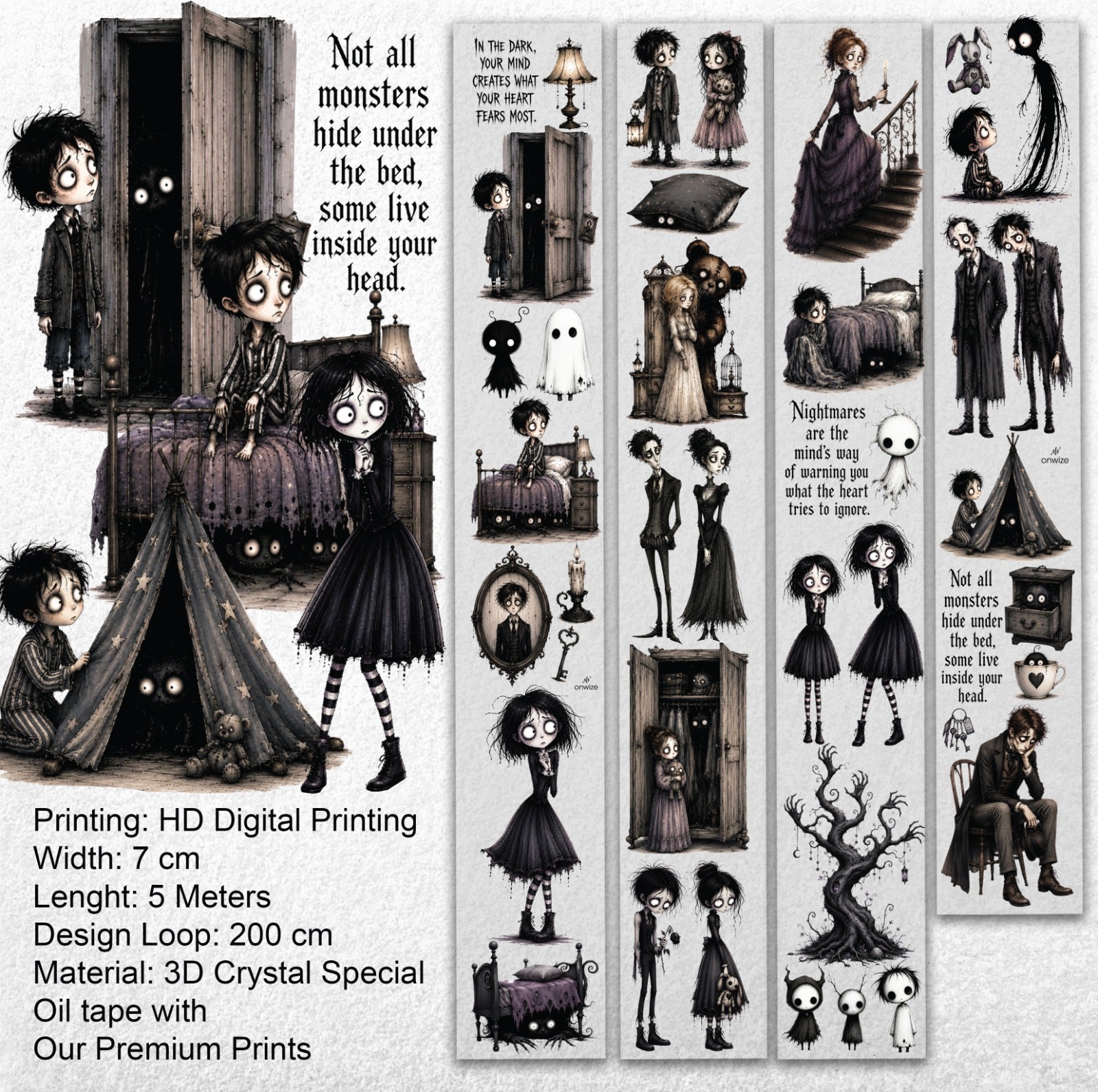 Monsters Within – Whimsical Gothic PET Tape