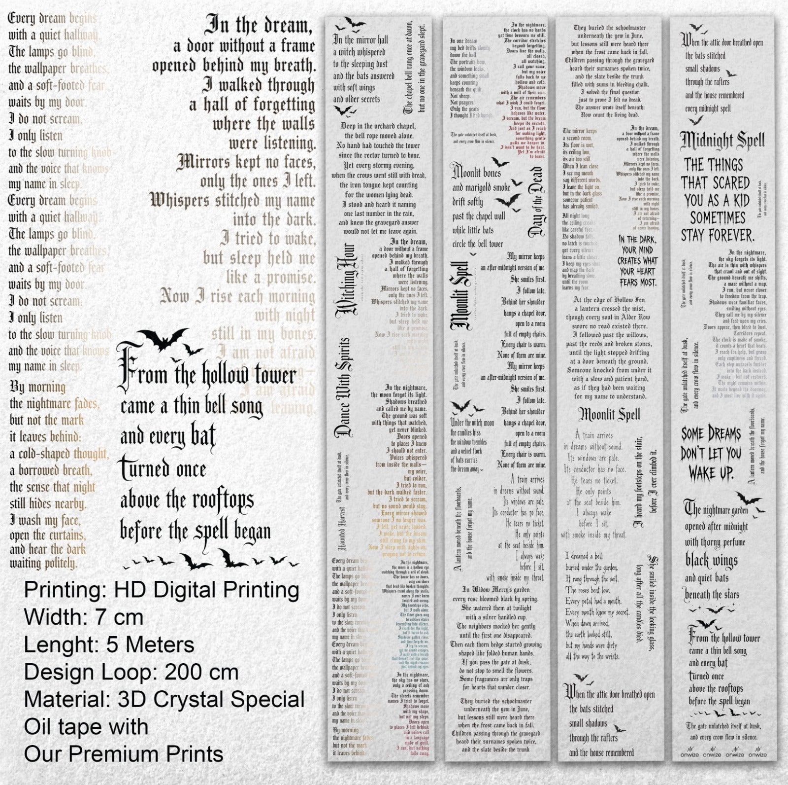 Midnight Verses – Gothic Quotes PET Tape