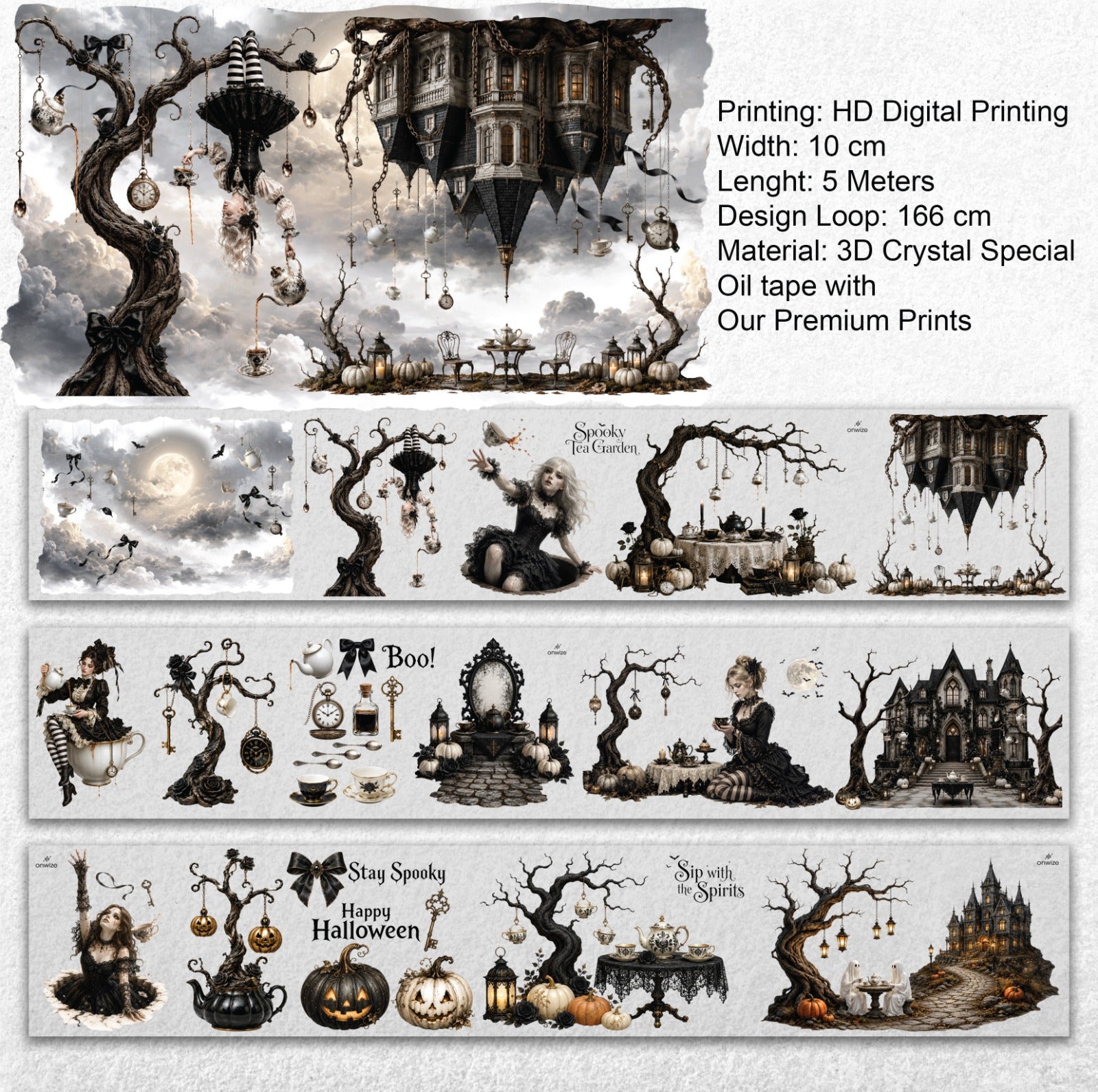 Haunted Tea Garden XL – Gothic Halloween PET Tape