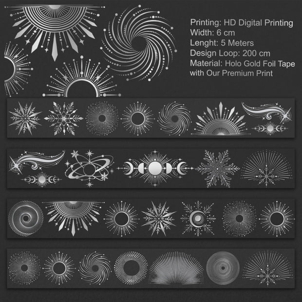 Silver Eclipse Holo Silver Foil Tape