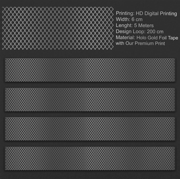 Silver Lattice Holo Silver Foil Tape