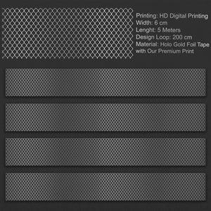 Silver Lattice Holo Silver Foil Tape