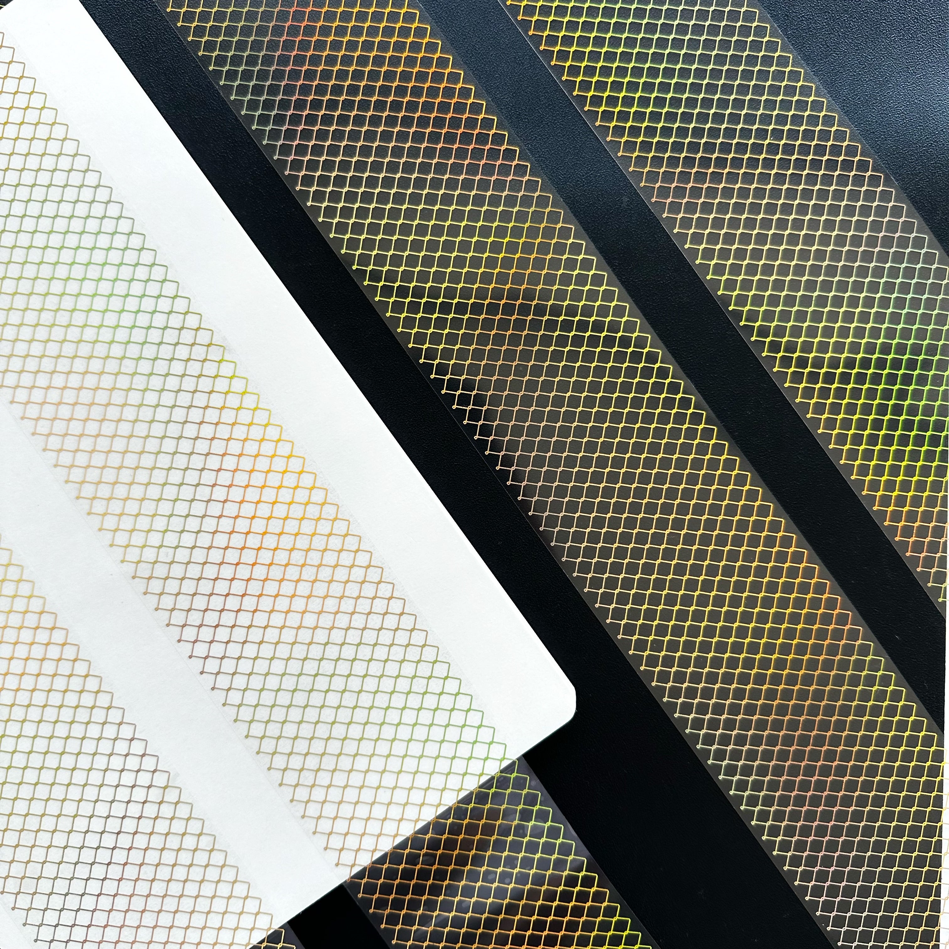 Golden Lattice | Holo Gold Foil Grid PET Tape | 6cm x 5m
