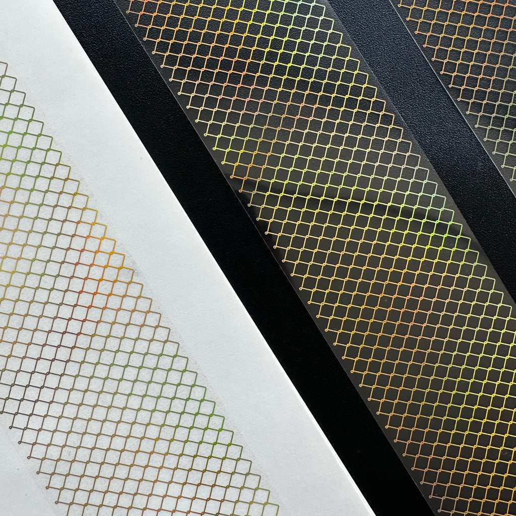 Golden Lattice | Holo Gold Foil Grid PET Tape | 6cm x 5m