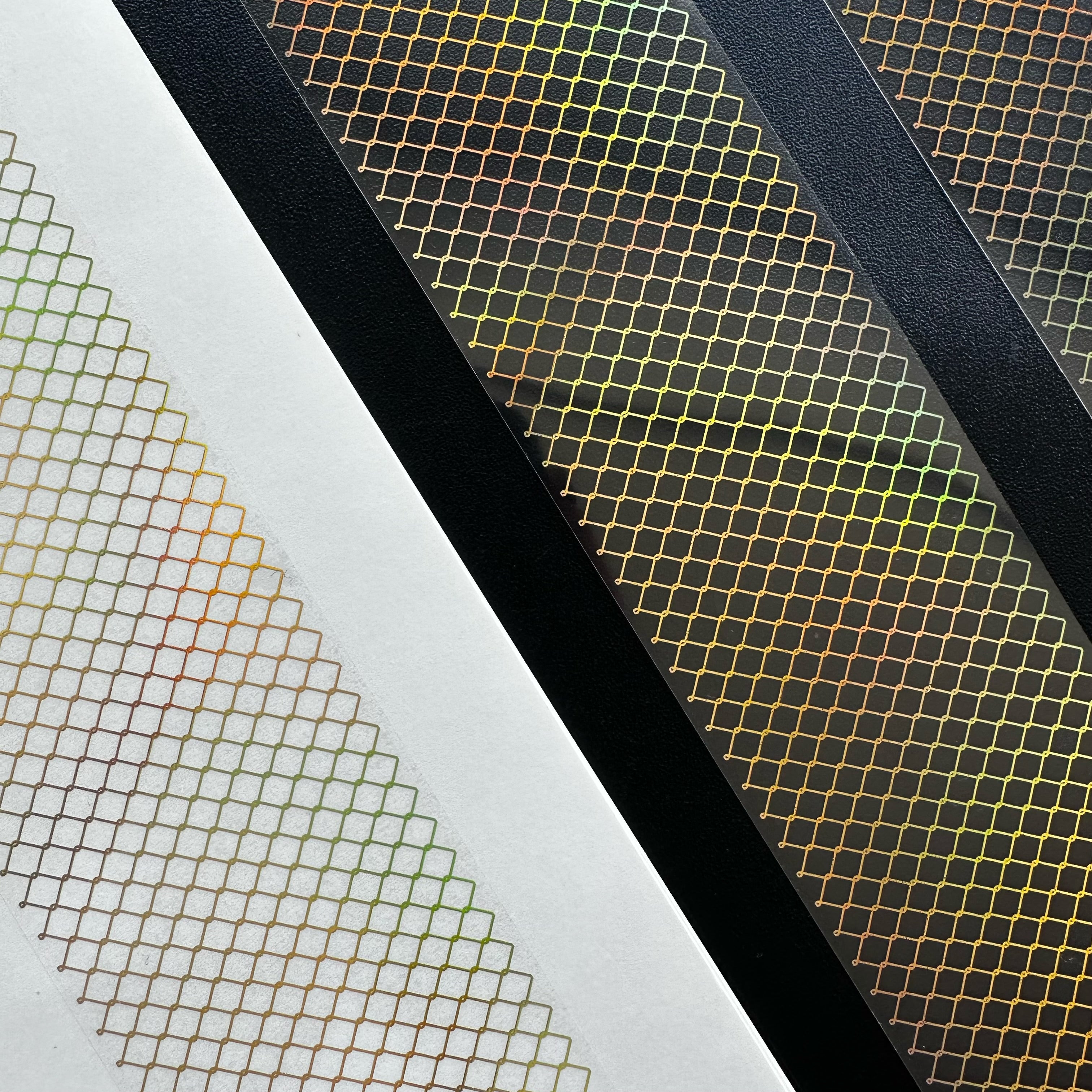Golden Lattice | Holo Gold Foil Grid PET Tape | 6cm x 5m