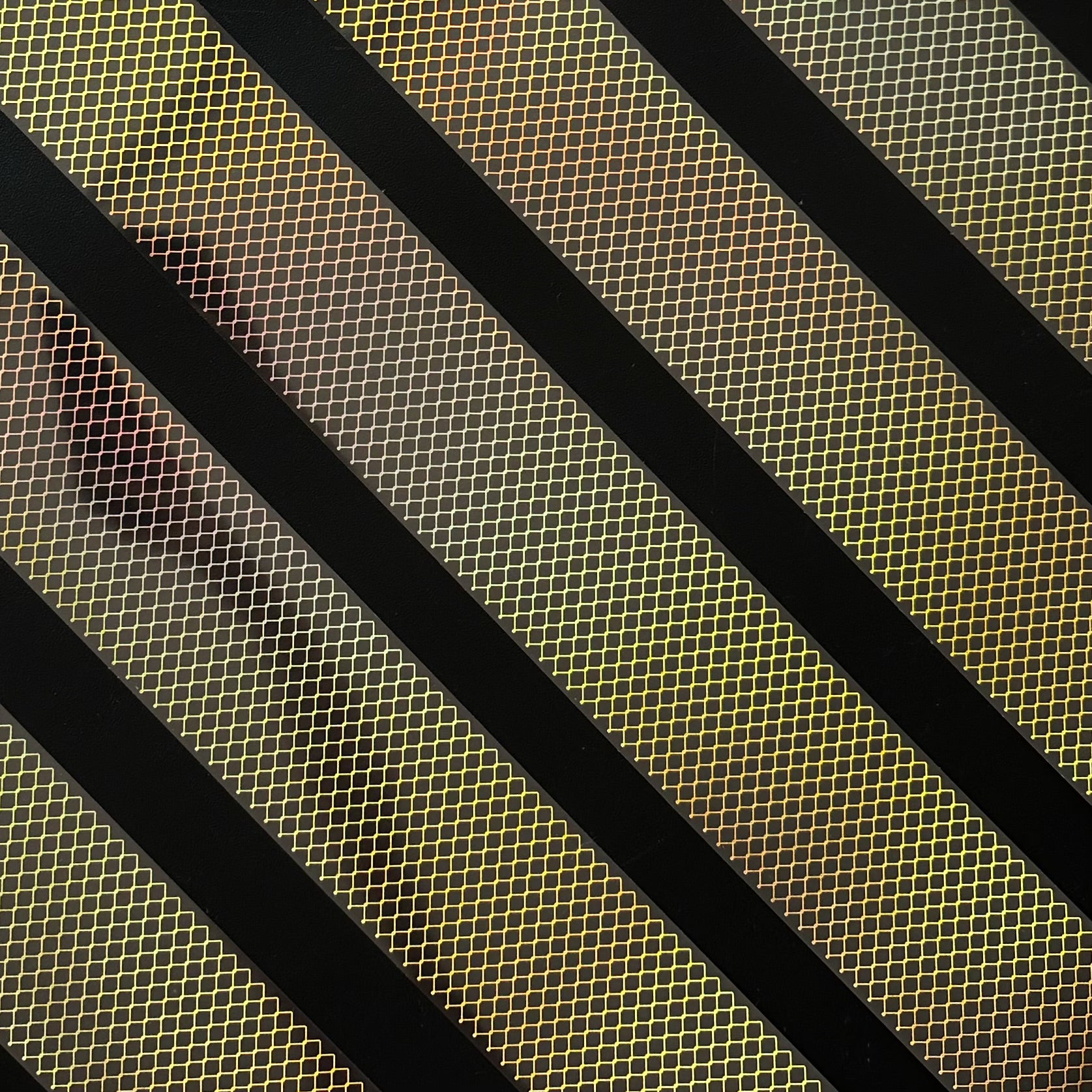 Golden Lattice | Holo Gold Foil Grid PET Tape | 6cm x 5m