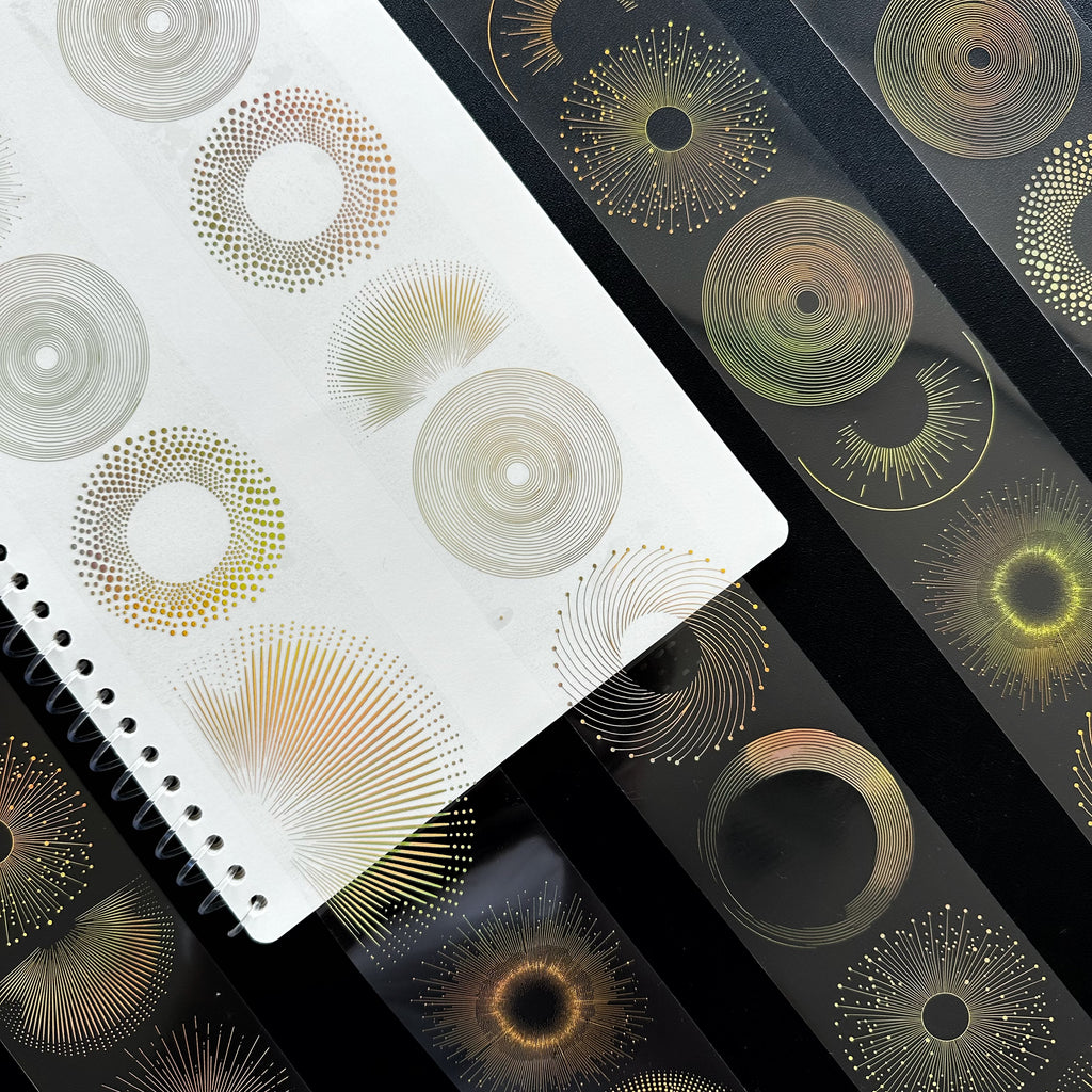 Golden Eclipse | Holo Gold Foil Celestial PET Tape | 6cm x 5m