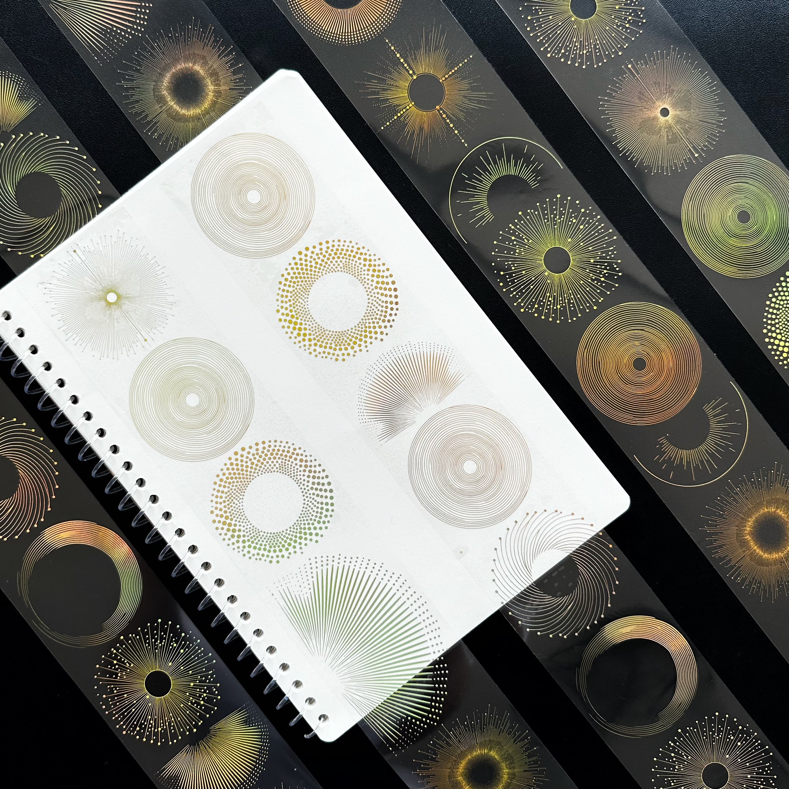 Golden Eclipse | Holo Gold Foil Celestial PET Tape | 6cm x 5m