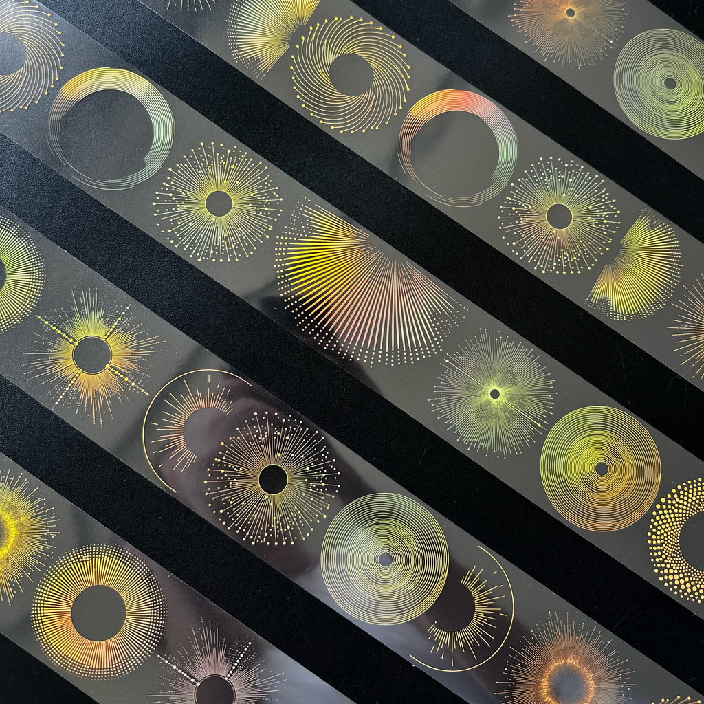 Golden Eclipse | Holo Gold Foil Celestial PET Tape | 6cm x 5m