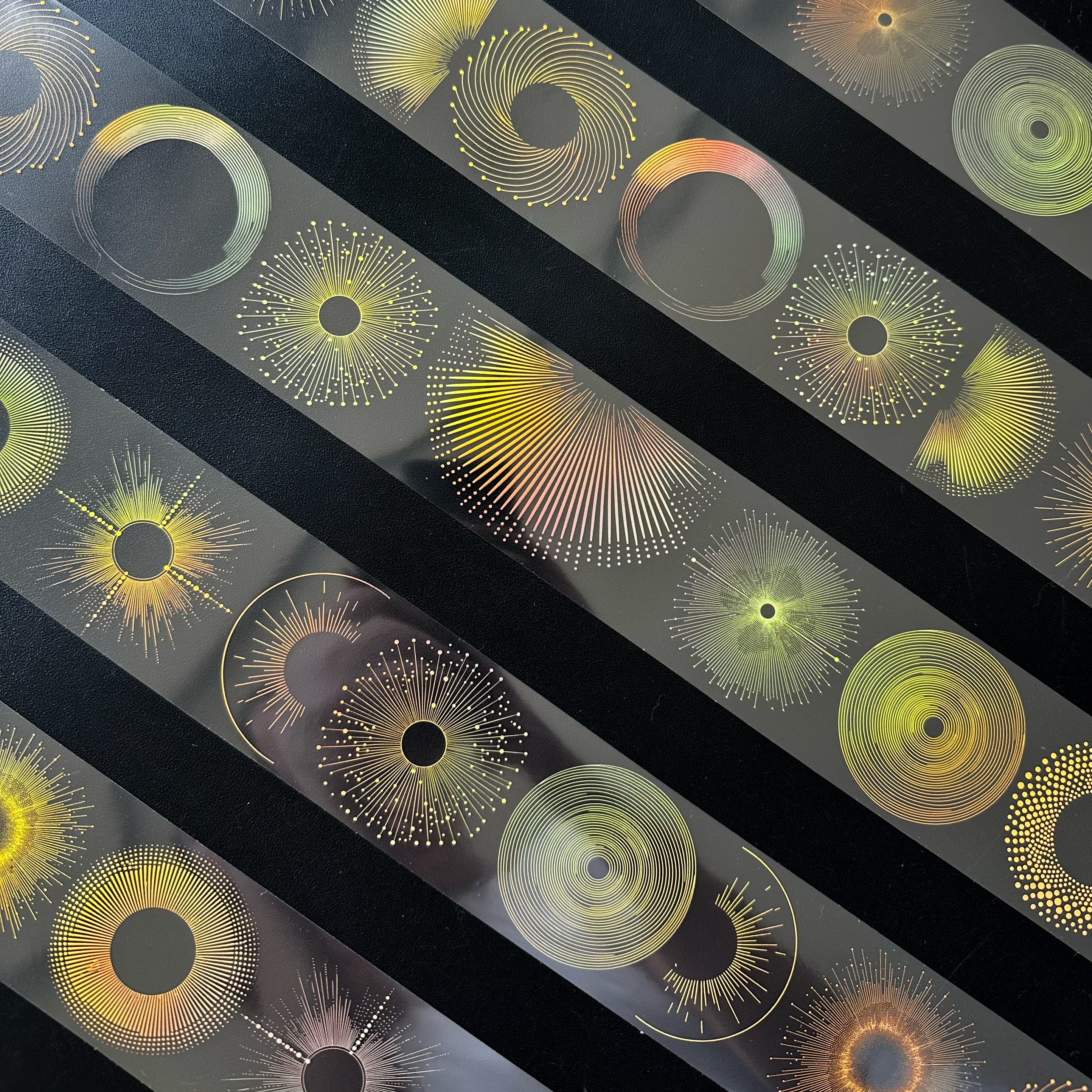 Golden Eclipse | Holo Gold Foil Celestial PET Tape | 6cm x 5m