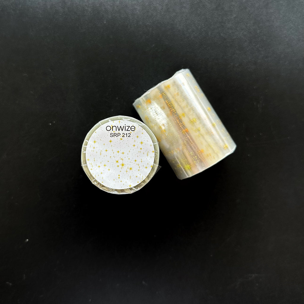 Golden Stardust | Holo Gold Foil Starfield PET Tape | 6cm x 5m