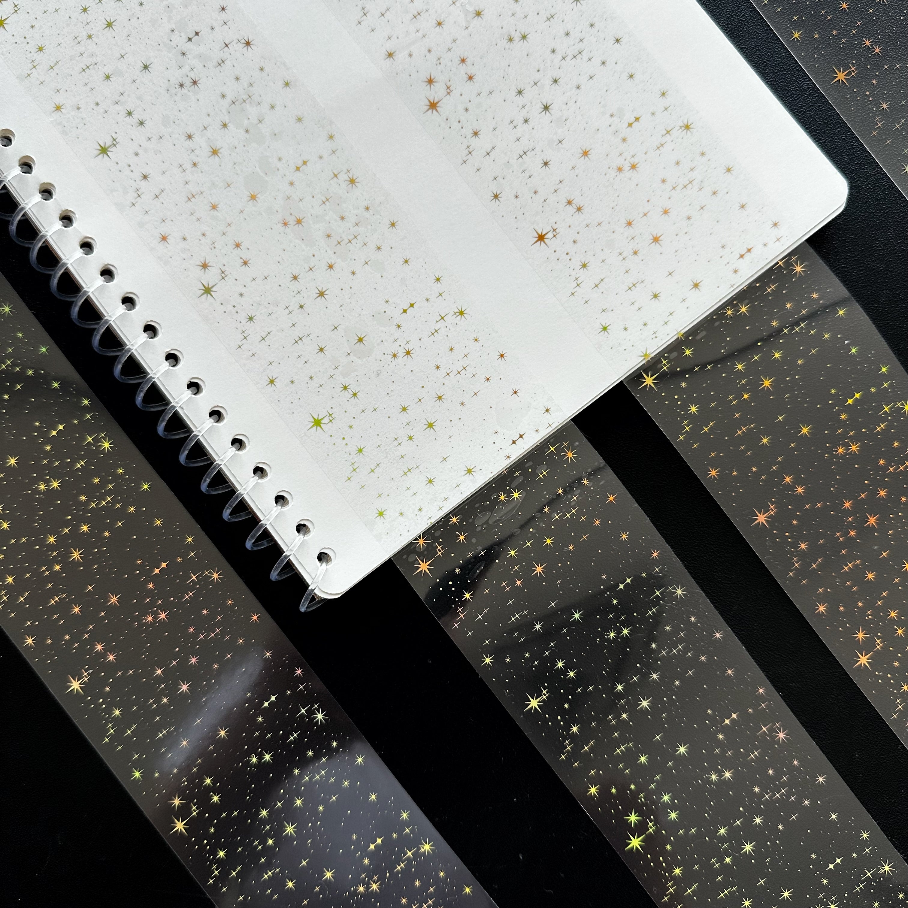Golden Stardust | Holo Gold Foil Starfield PET Tape | 6cm x 5m