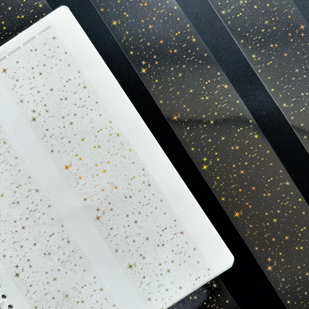 Golden Stardust | Holo Gold Foil Starfield PET Tape | 6cm x 5m