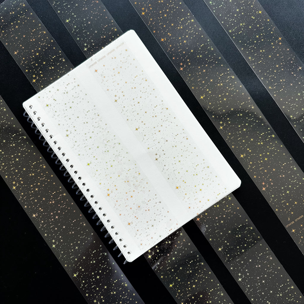 Golden Stardust | Holo Gold Foil Starfield PET Tape | 6cm x 5m