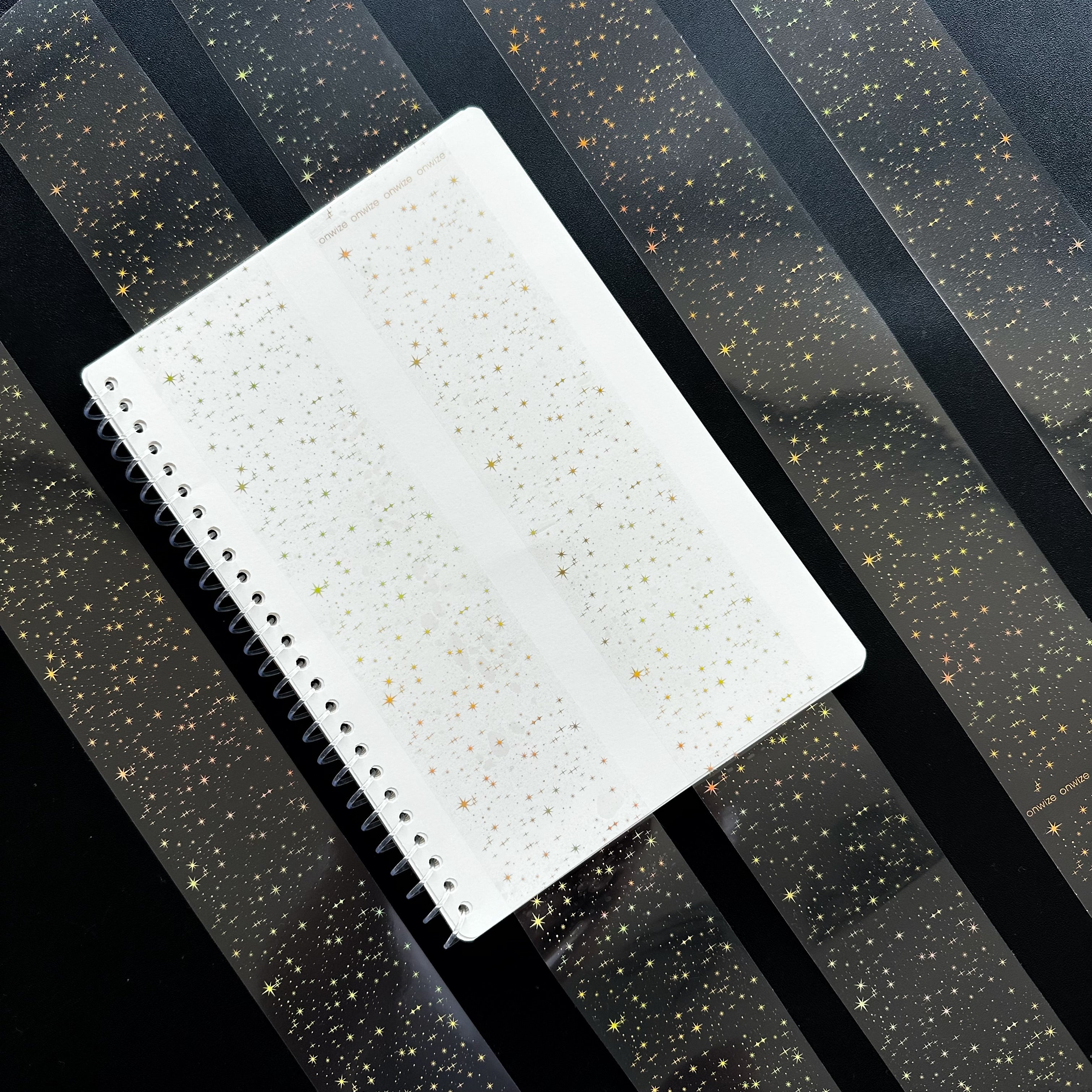 Golden Stardust | Holo Gold Foil Starfield PET Tape | 6cm x 5m