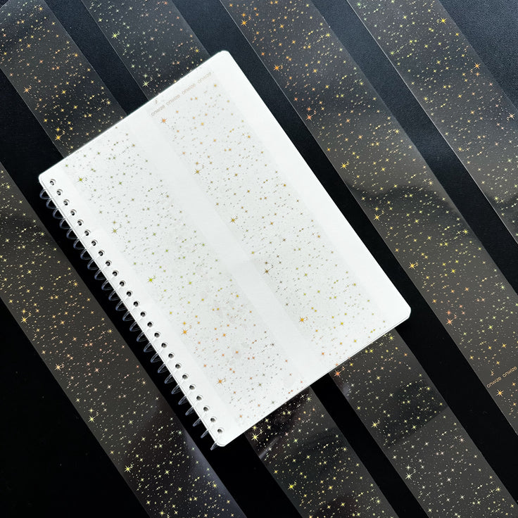Golden Stardust | Holo Gold Foil Starfield PET Tape | 6cm x 5m