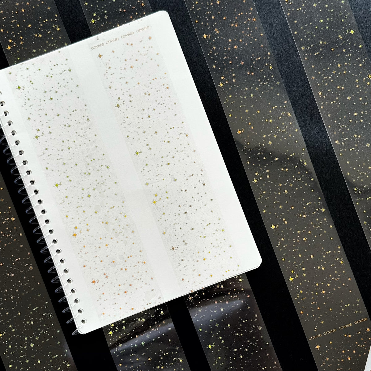 Golden Stardust | Holo Gold Foil Starfield PET Tape | 6cm x 5m