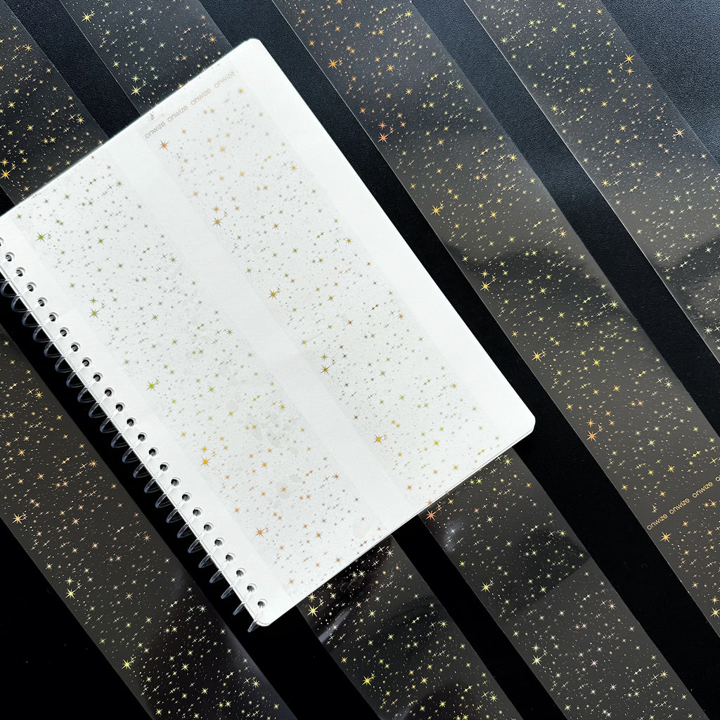 Golden Stardust | Holo Gold Foil Starfield PET Tape | 6cm x 5m