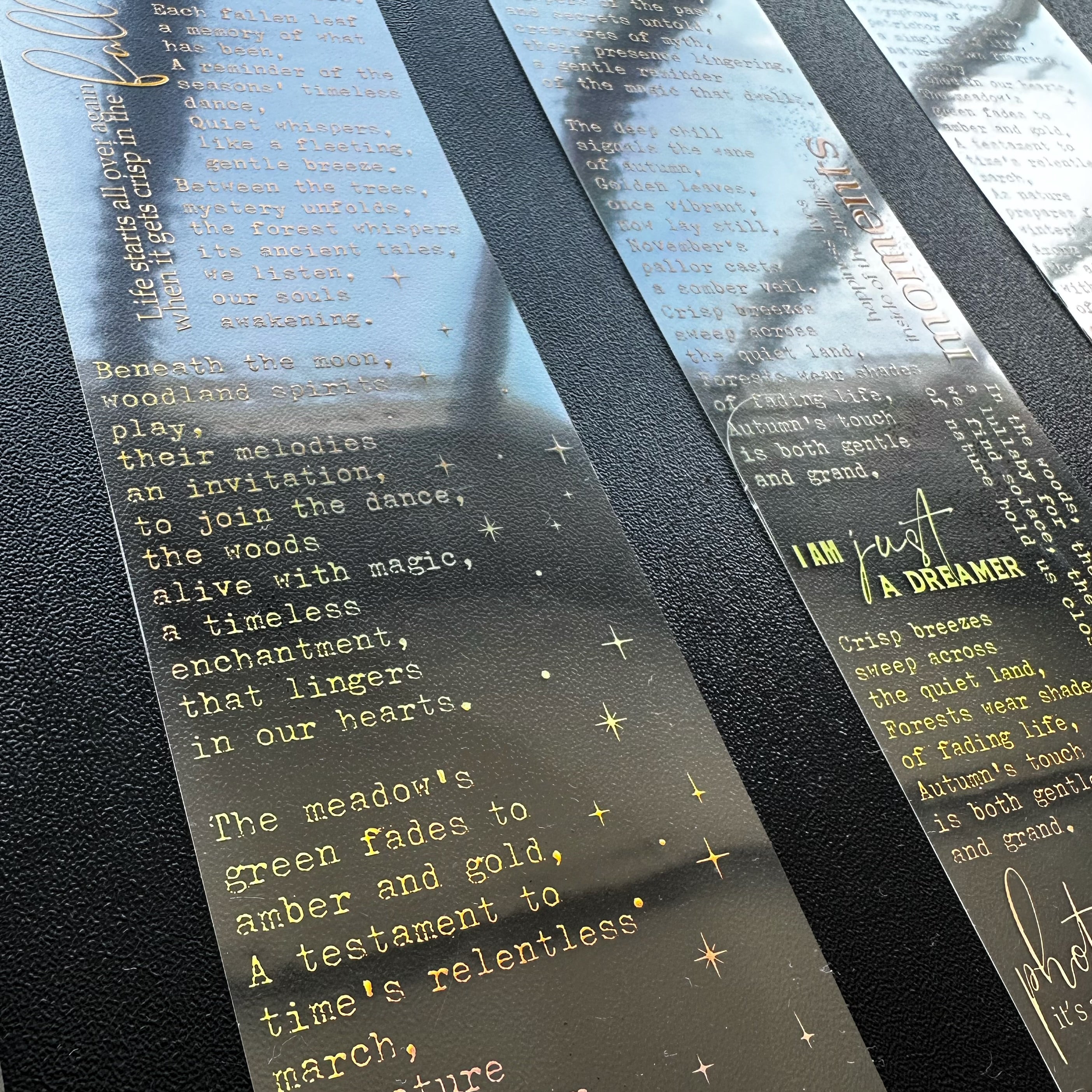 Golden Manuscript | Holo Gold Foil Typography PET Tape | 6cm x 5m