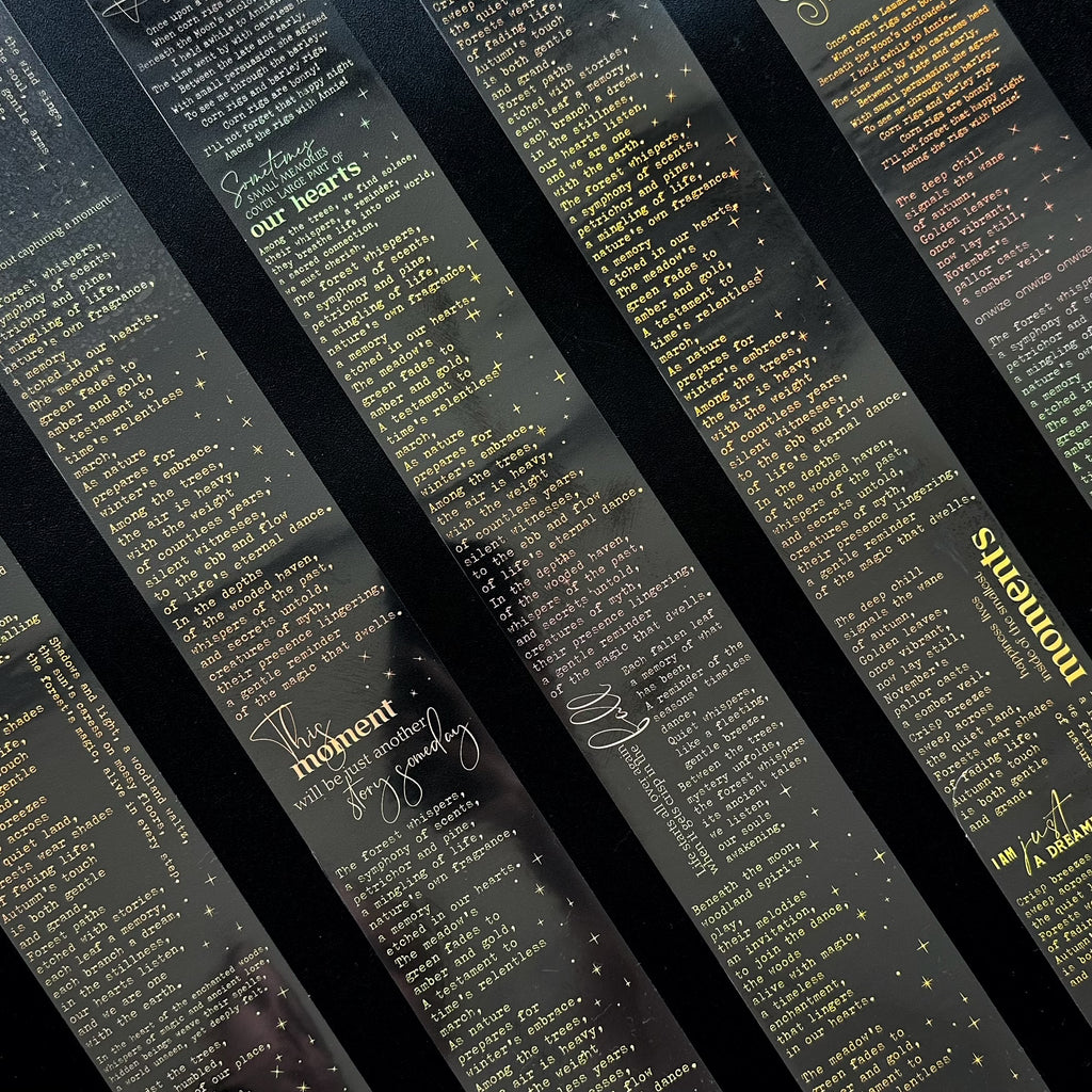 Golden Manuscript | Holo Gold Foil Typography PET Tape | 6cm x 5m