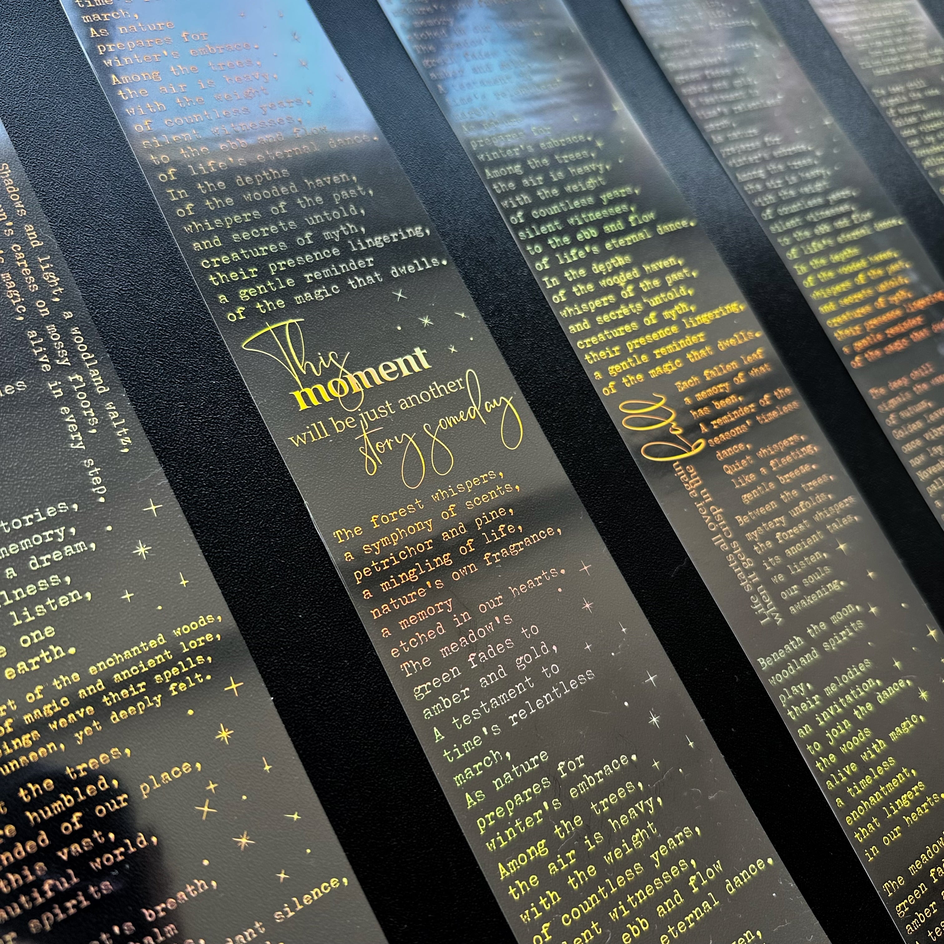 Golden Manuscript | Holo Gold Foil Typography PET Tape | 6cm x 5m