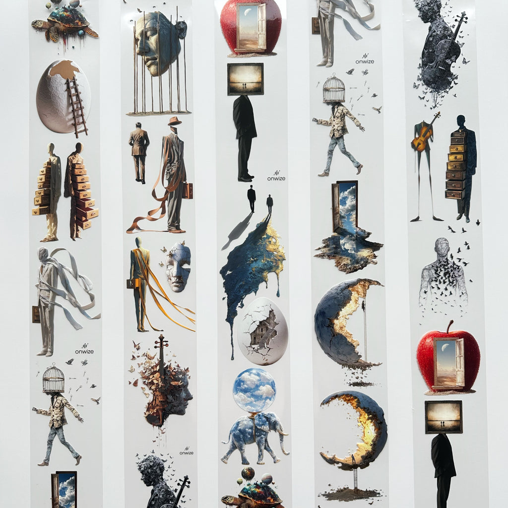 Dünyalar Arasında – Sanat Günlüğü ve Kolaj İçin Sürrealist PET Bant