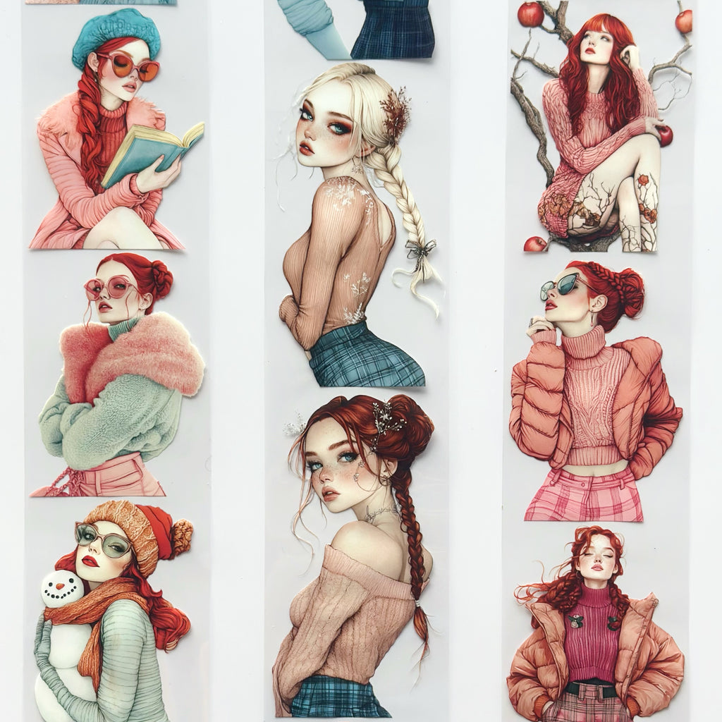 Cozy Knit Muse – Winter Fashion Girls PET Tape