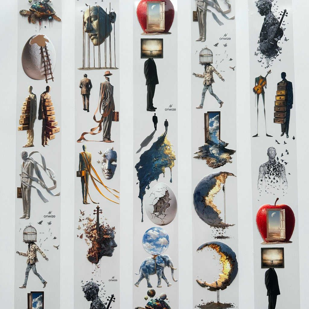 Dünyalar Arasında – Sanat Günlüğü ve Kolaj İçin Sürrealist PET Bant