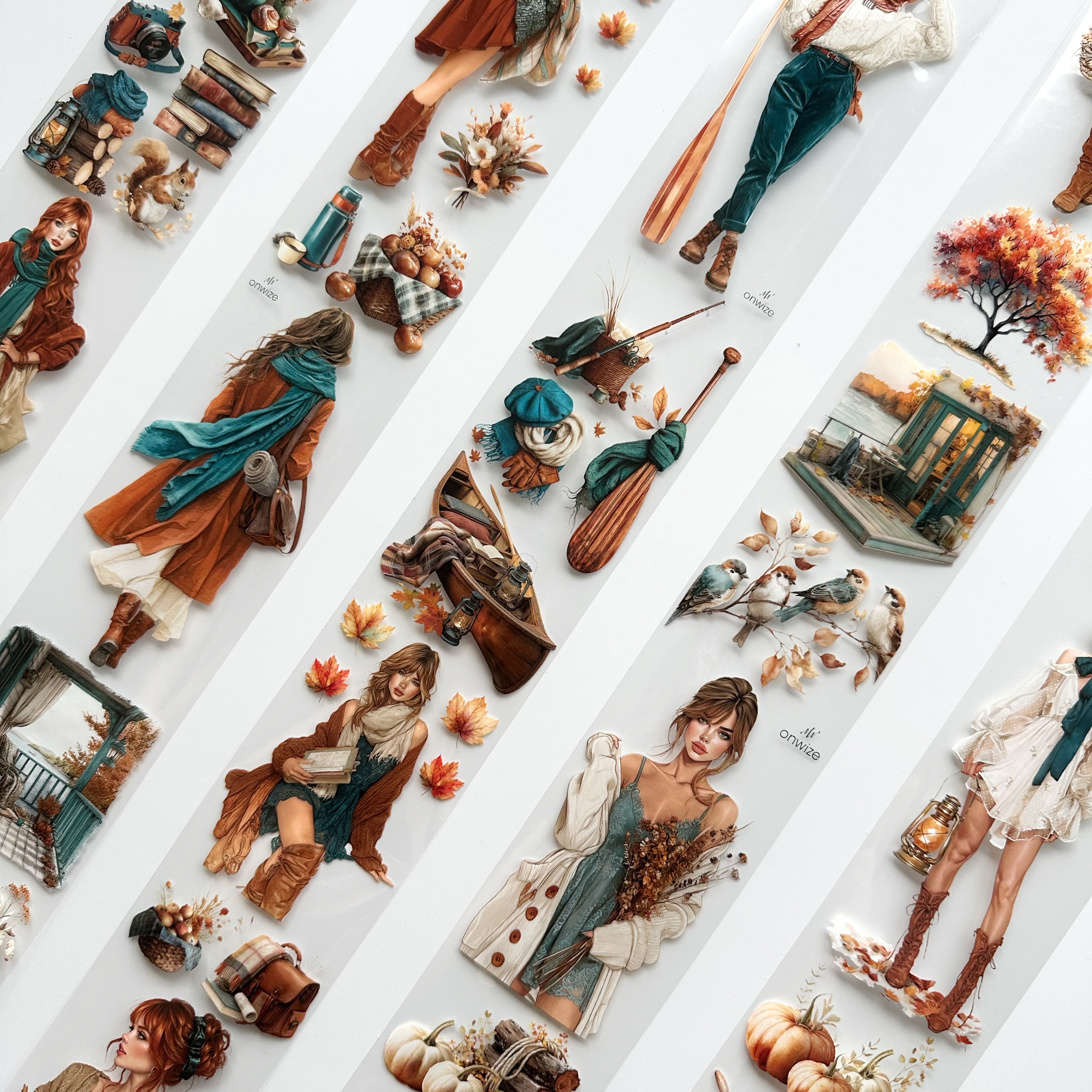 Lakeside Haven | Autumn PET Tape | 3D Crystal Oil Washi Tape | 7 cm x 5 m