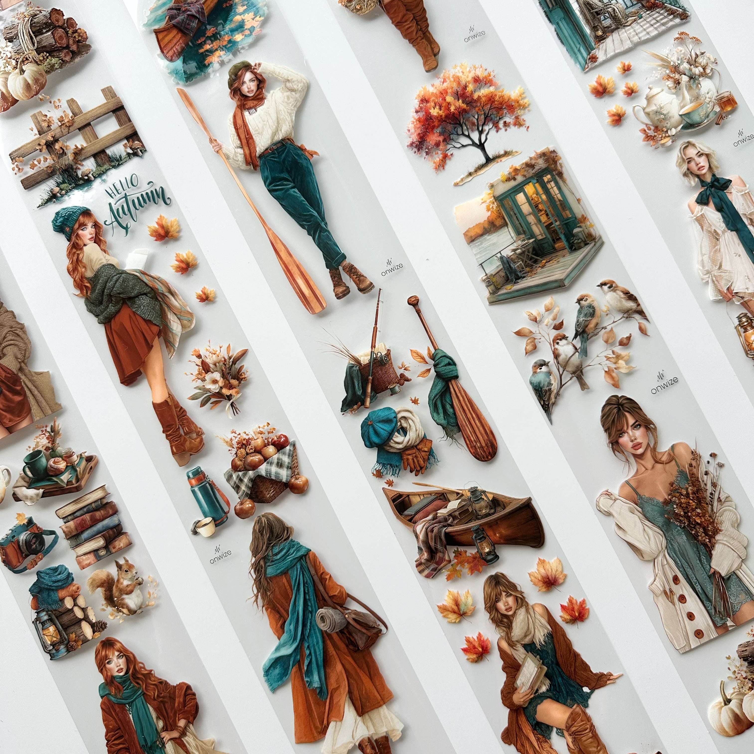 Lakeside Haven | Autumn PET Tape | 3D Crystal Oil Washi Tape | 7 cm x 5 m