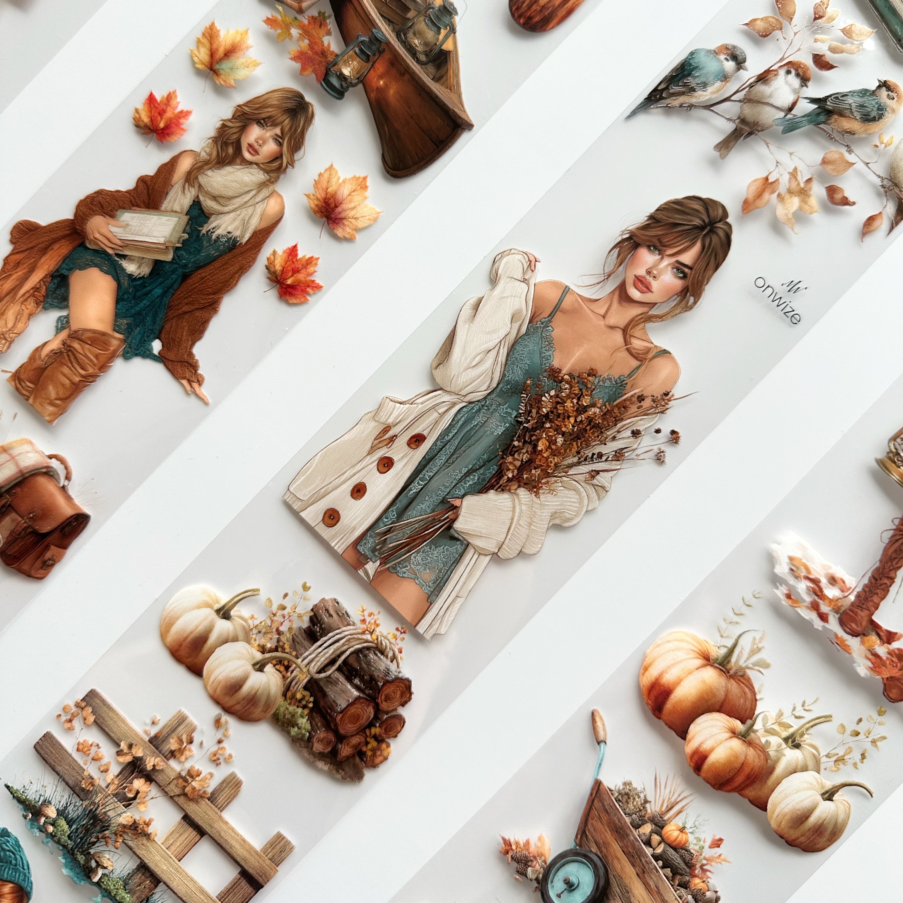 Lakeside Haven | Autumn PET Tape | 3D Crystal Oil Washi Tape | 7 cm x 5 m