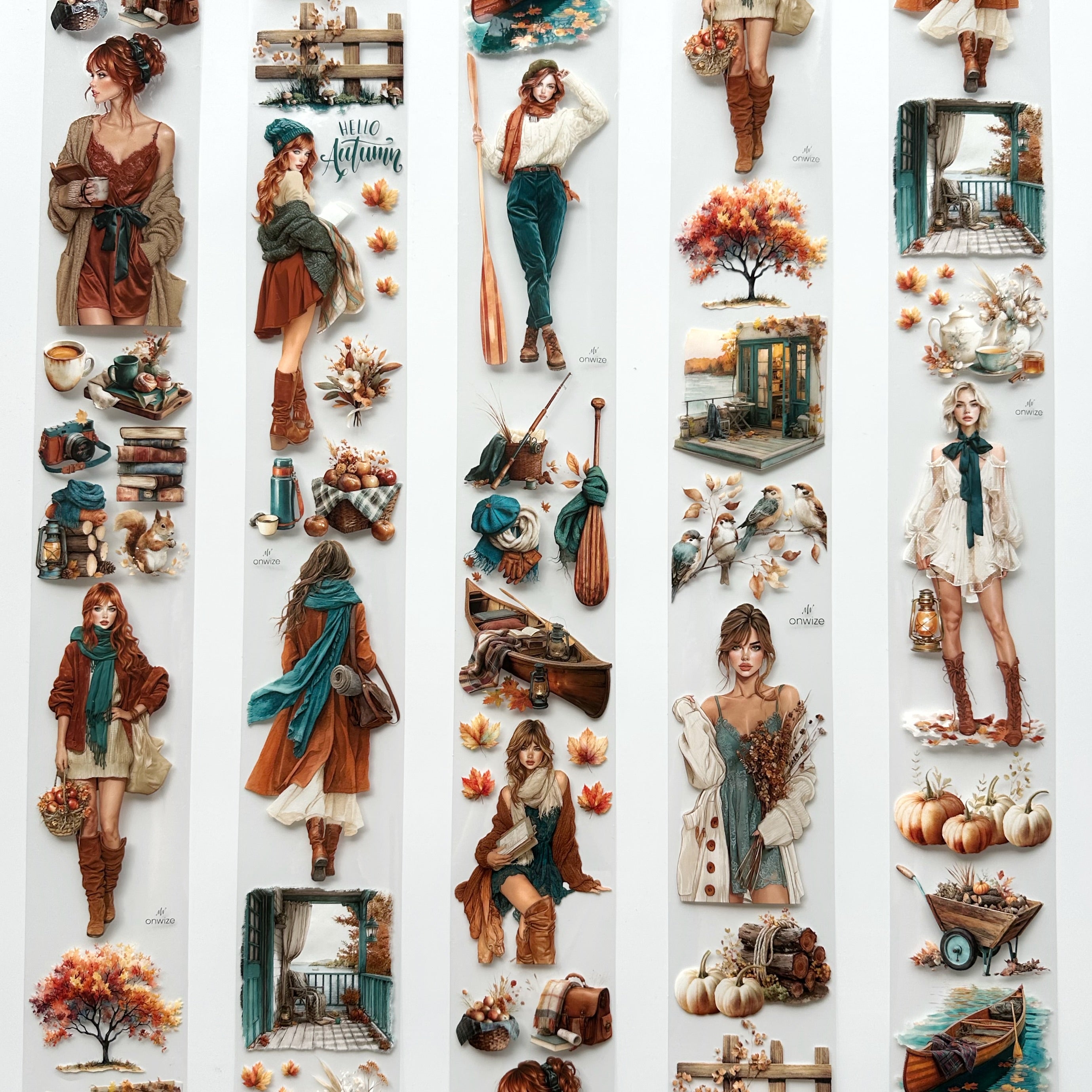 Lakeside Haven | Autumn PET Tape | 3D Crystal Oil Washi Tape | 7 cm x 5 m