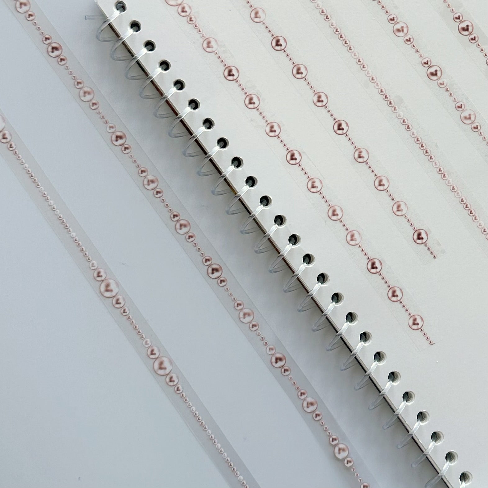 Blush Pearls | Elegant Pearl Border PET Tape | 1cm x 5m