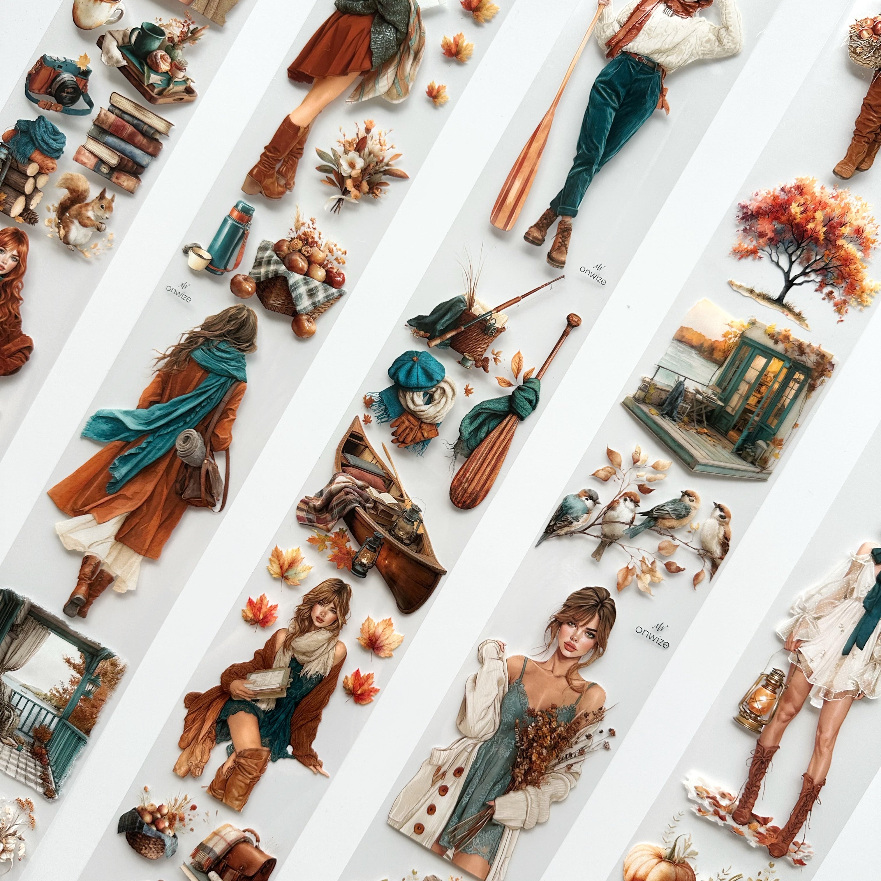 Lakeside Haven | Autumn PET Tape | 3D Crystal Oil Washi Tape | 7 cm x 5 m