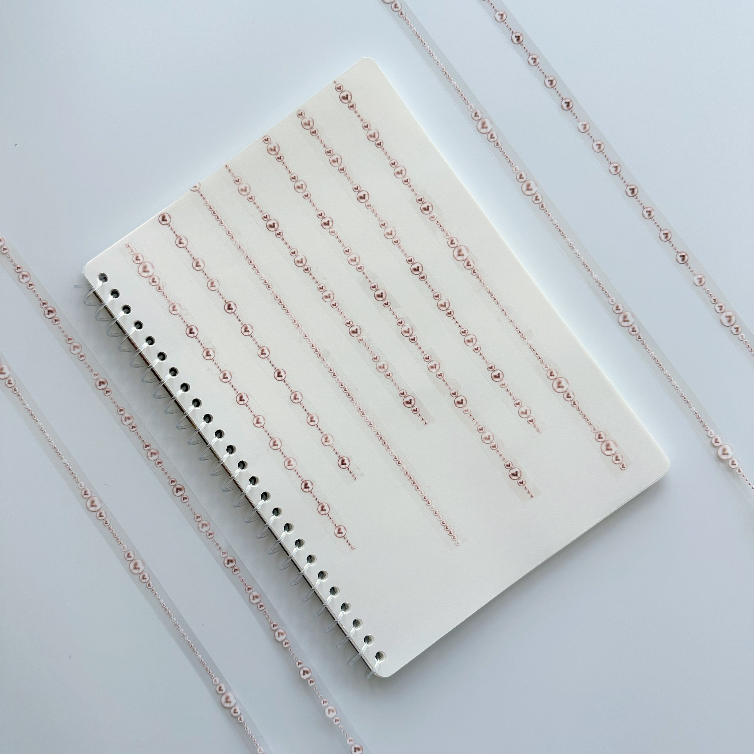 Blush Pearls | Elegant Pearl Border PET Tape | 1cm x 5m