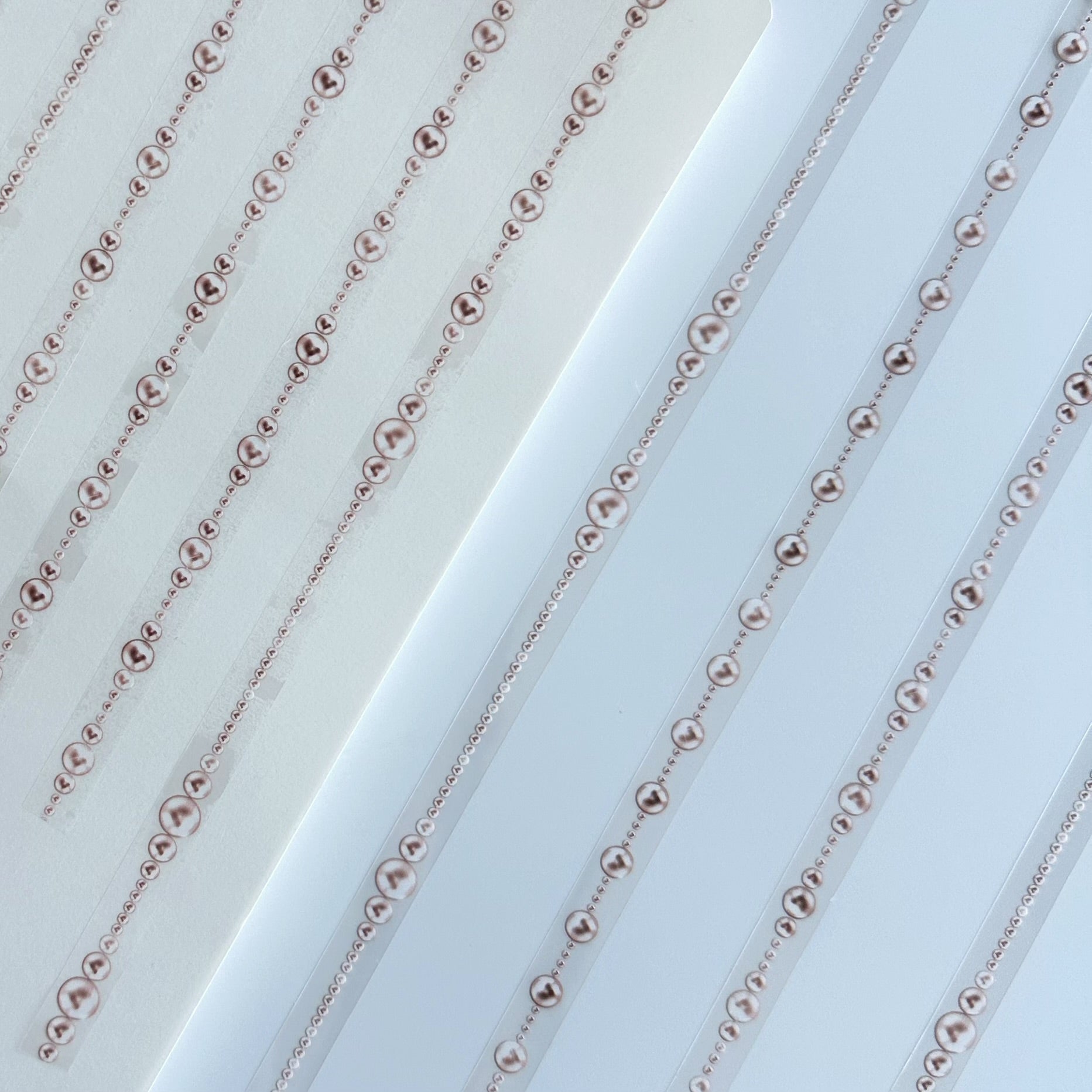 Blush Pearls | Elegant Pearl Border PET Tape | 1cm x 5m