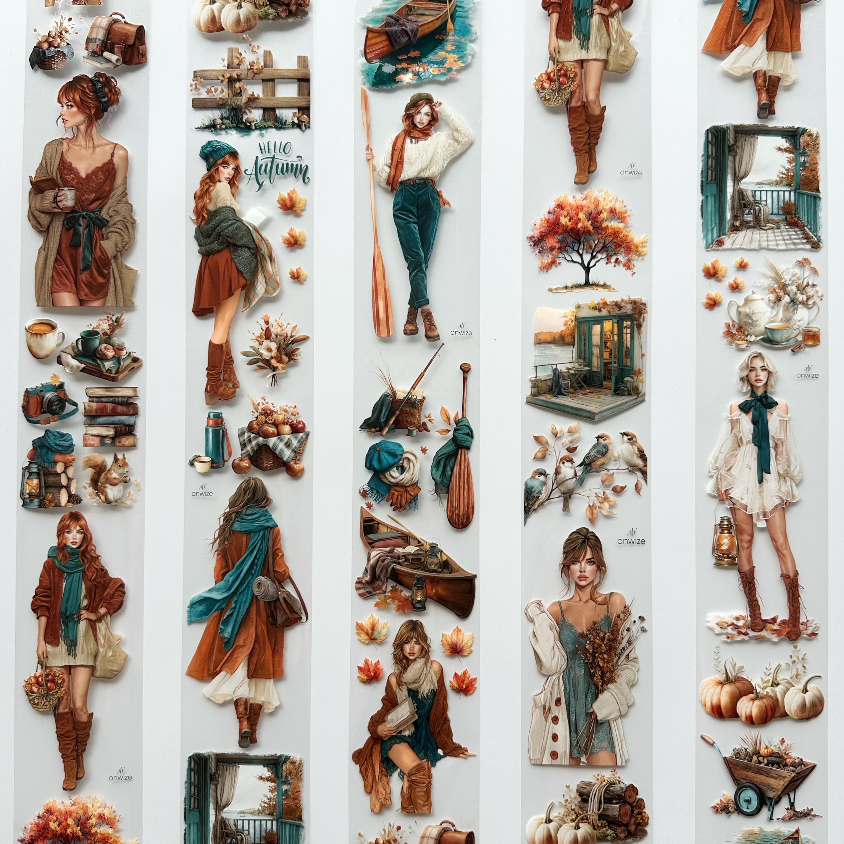 Lakeside Haven | Autumn PET Tape | 3D Crystal Oil Washi Tape | 7 cm x 5 m