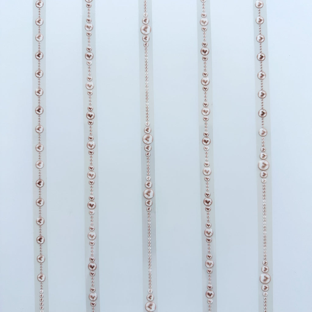 Blush Pearls | Elegant Pearl Border PET Tape | 1cm x 5m