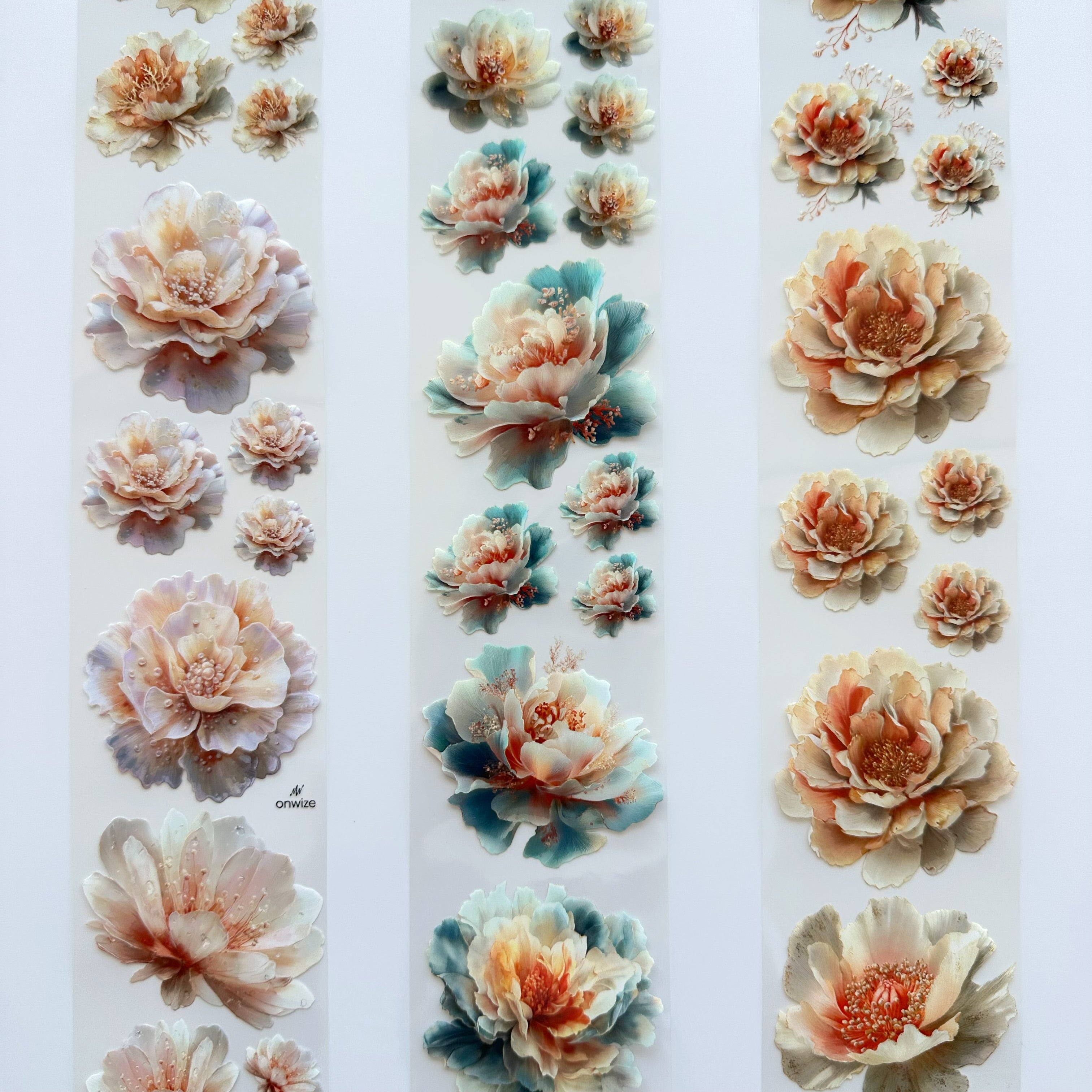 Pearl Bloom PET Tape | Soft Botanical Scrapbook Tape | 6cm x 5m