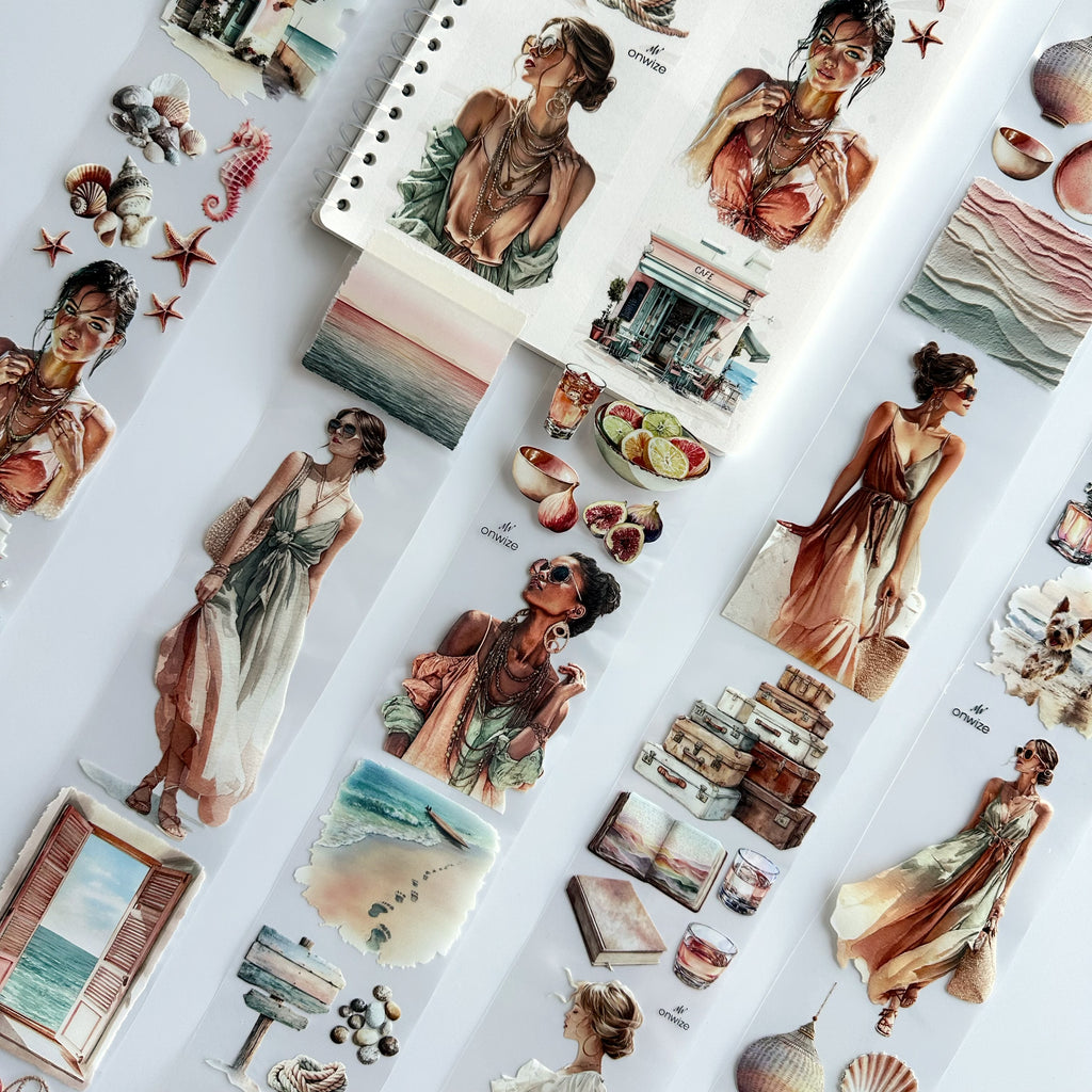 Coastal Blush | Seaside Romance & Coastal PET Tape | 7cm x 5m